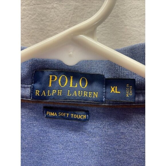 Polo Ralph Lauren‎ henley Mens XL Long Sleeve Pullover Pony Blue Pima soft touch - Picture 4 of 8